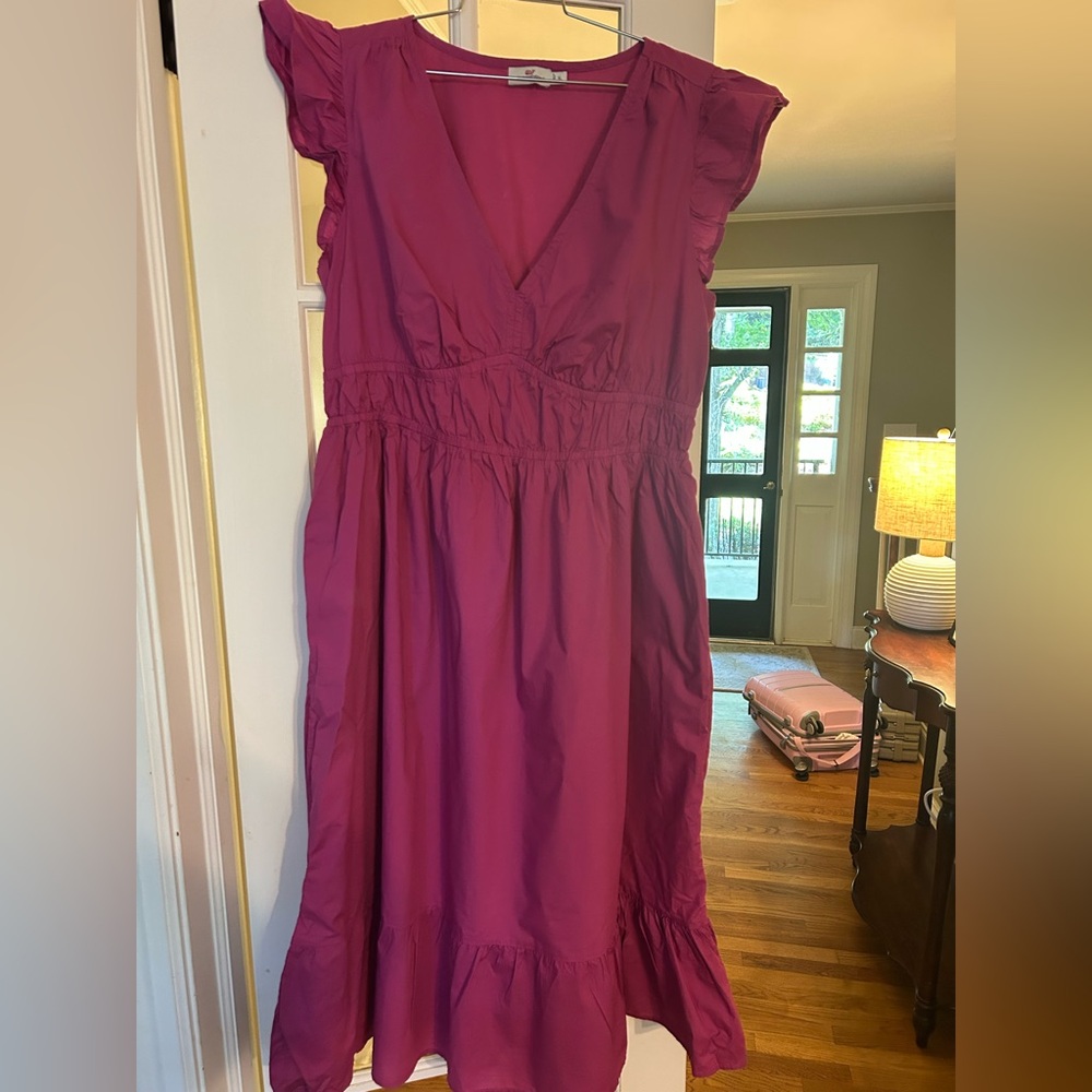 Vineyard Vines maxi dress w/ flutter sleeves and pockets